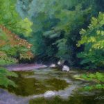 Ridley Creek back in the Woods, Tom Jackson, oil on panel