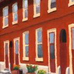 Old Red Row Houses, Tom Jackson, oil on panel