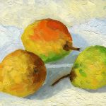Pears in the Morning, oil on board, Tom Jackson